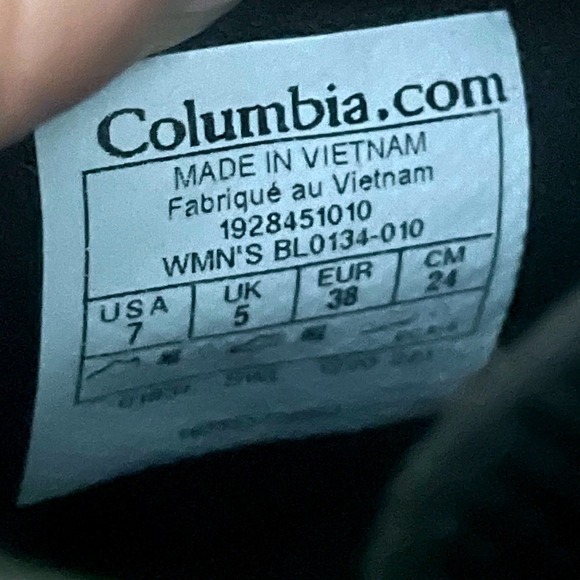 Columbia SH/FT OutDry Mid Waterproof Hiking Sneakers Black BL0134-010 Womens 7 - Picture 8 of 8